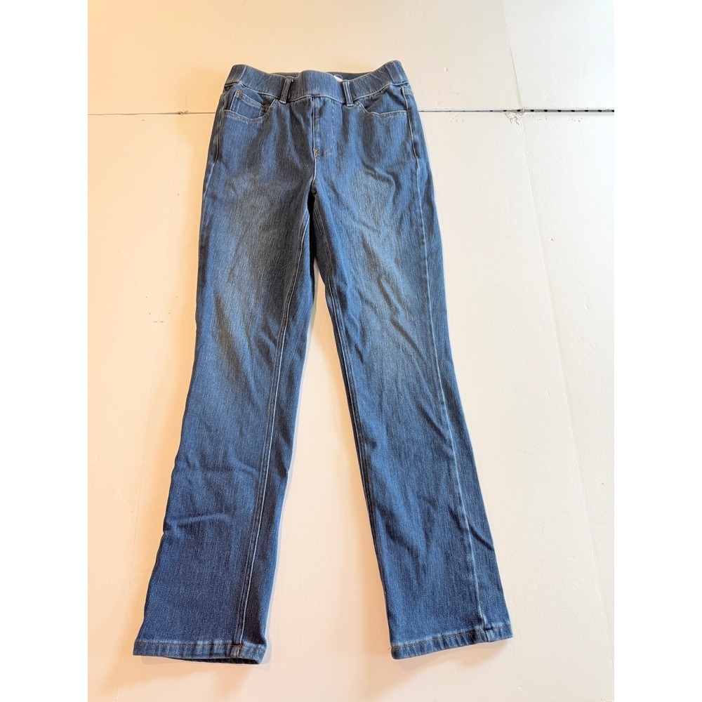 Isaac Mizrahi Live Womens Blue Pull On Straight Leg Denim Jeans Size 0P Petite